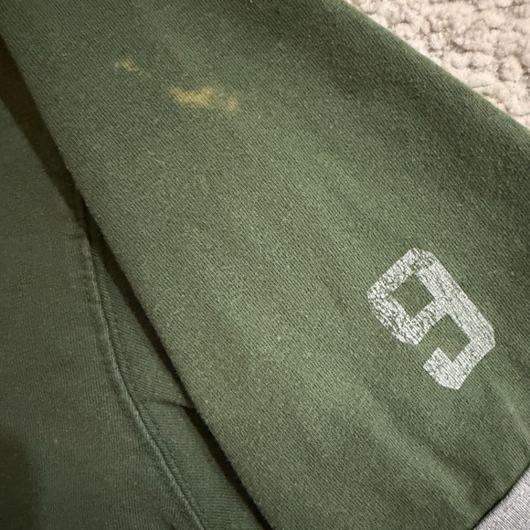 Vintage Abercrombie & Fitch Green Men's Spell-out Ringer Shirt — Size Large - Picture 8 of 8